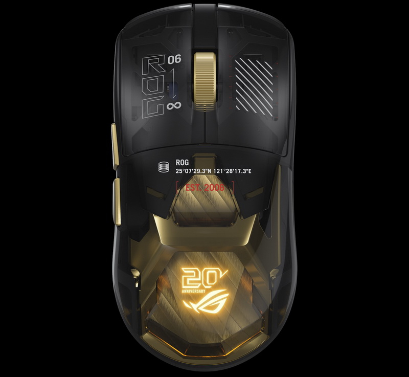 Az Asus kiadta a ROG Harpe II Extreme Edition 20-as játékegérét – átlátszó ház, aranyozott részletek és az ár 260 dollár.