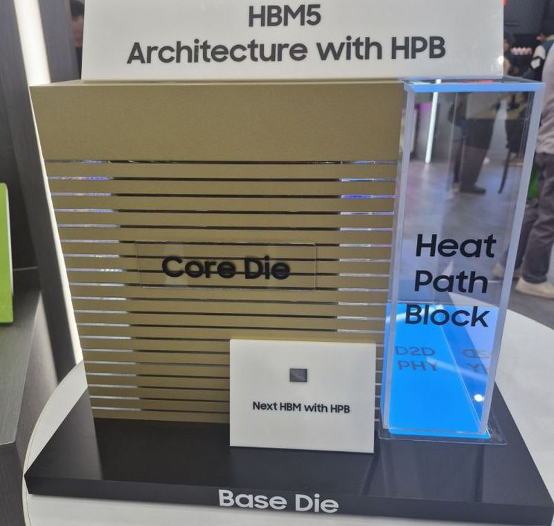 A Samsung bemutatta a Computex 2026‑en az HBM5 memória stack prototípusát.