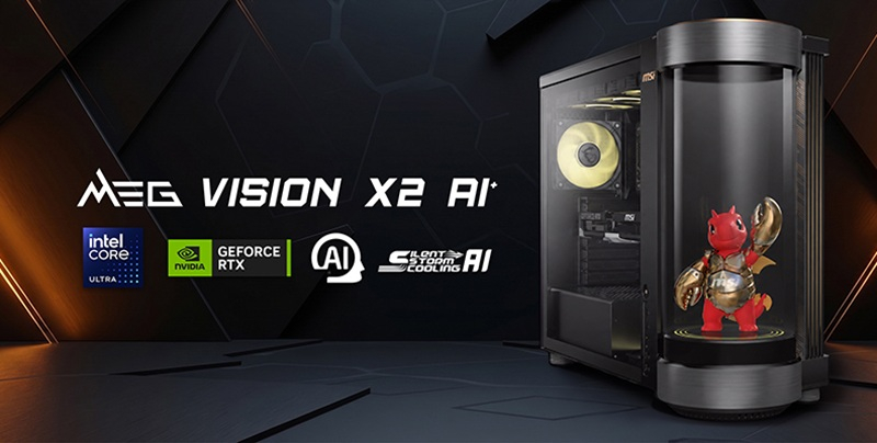 Az MSI bemutatta a MEG Vision X2 AI+ játékos rendszert holografikus kijelzővel és beépített AI-asszisztenssel.