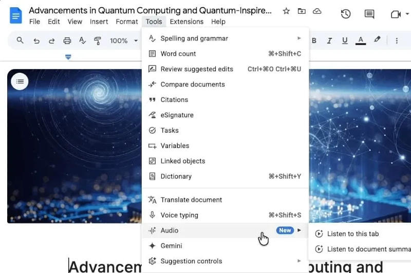 «A Google Docs most már képes gyorsan összefoglalni a dokumentumokat»
