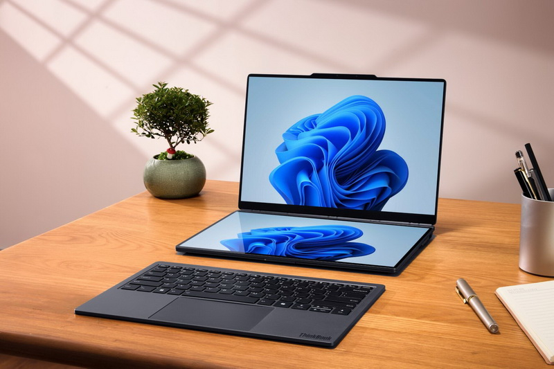 A Lenovo bemutatta az új moduláris laptopját, a ThinkBook Modular AI PC-t, amely két kijelzővel és leváltható billentyűzetekkel van felszerelve.